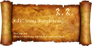 Kálnay Kerubina névjegykártya